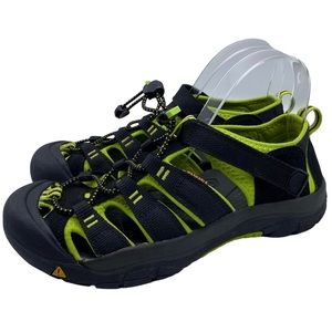KEEN Sandal Newport H2 Boy's Black Lime Green Hiking Outdoor Size 6